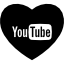 Heart with social media logo of youtube