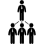 Businessmen hierarchical graphic of males human resources