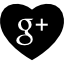 Heart with Google plus social media logo