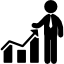 Ascending graphic of a businessman