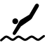 Swimmer diving to water