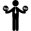 Man with two options to choose between yes or no