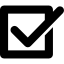 Square with verification sign