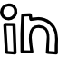 Контур логотипа Linkedin, нарисованный от руки