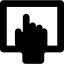 Touch screen symbol in a circle