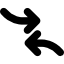 Две противоположные стрелки изгибаются, указывая стороны