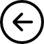 Back left arrow circular button outline