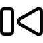 Left arrow first track button outline