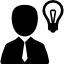 Businessman with a bulb