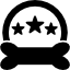 Символы отеля для домашних животных из трех звезд полукруг и черная форма кости
