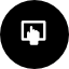 Touch screen symbol in a circle