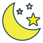 Moon and stars
