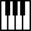 Piano keyboard keys silhouette