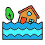 Flooded house