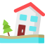 Flooded house