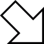 Диагональная стрелка вправо, указывающая вниз