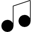 Musical note variant with thin outline