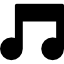 Musical note black shape