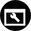 Browser settings symbol inside a circle