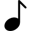 Musical note black symbol