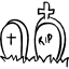 Halloween cemetery tombstones