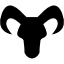 Capricorn astrological sign of head black silhouette with horns