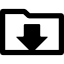 Folder outline with down arrow inside